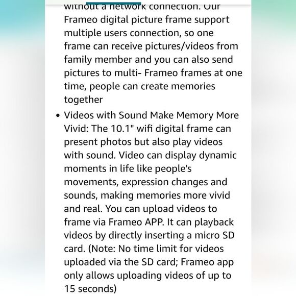 Artikl Frameo Classic WiFi Enabled Digital Photo Frame 10.1'' -Black - Picture 7 of 15